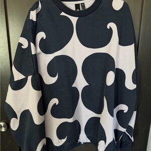 adidas Navy & White Graphic Crewneck Sweater